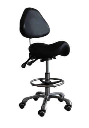 Saddle stool with back discount support