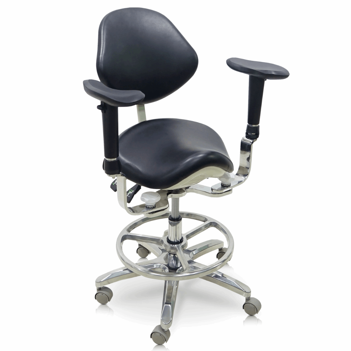 Saddle Chair with Swing-out Armrests/Elbow Supports Sit Healthier