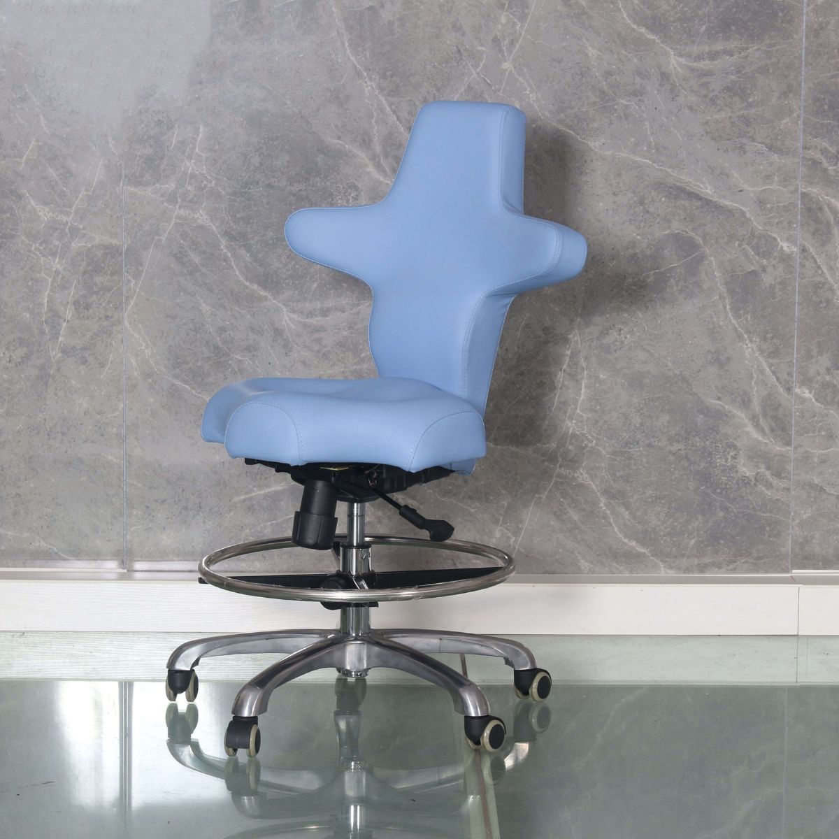 Sit Healthier Ergonomic Medical or Dental Operator Chair with Concave Backrest and Footrest