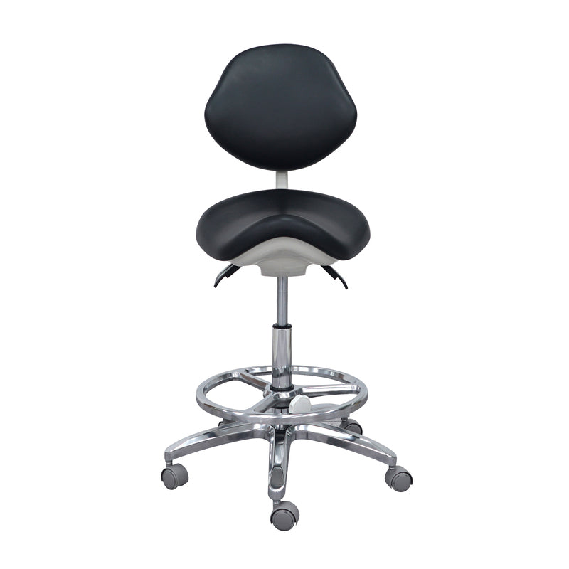 Saddle Style Dental Assistant Stool with Footrest | Sit Healthier