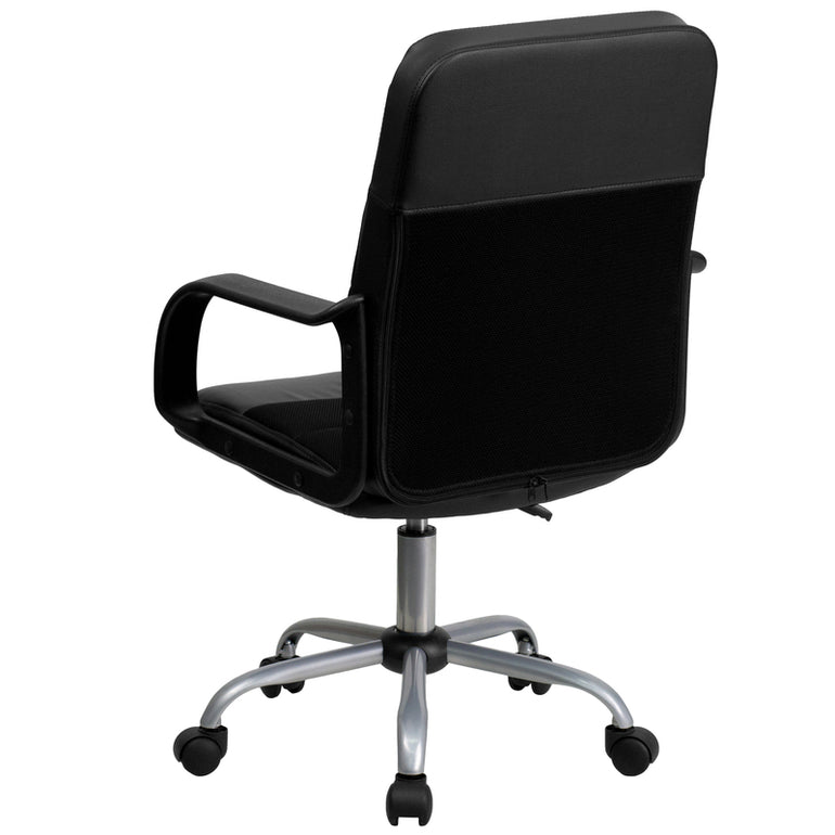 Mid-Back Black LeatherSoft and Mesh Office Chair | Sit Healthier 