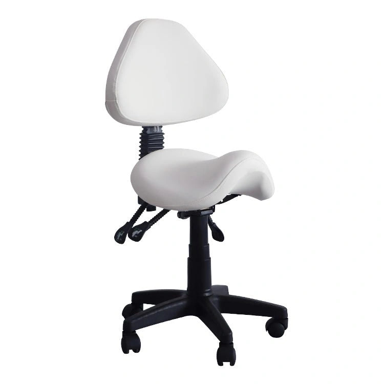 Saddle Shape Stool with Back Support and Tilt-able Seat - Sit Healthier