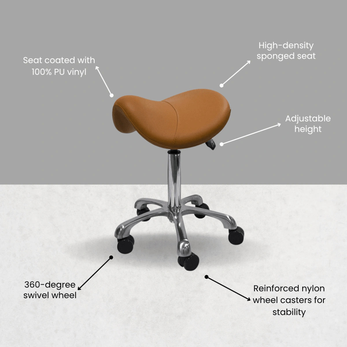 Small Hydraulic Saddle Shape Rolling Stool with Tilt-able Seat – Purple - Sit Healthier