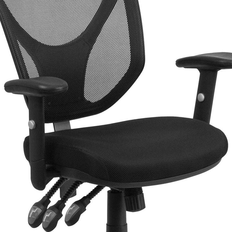 Mid-Back Black Mesh Multifunction Task Office Chair | Sit