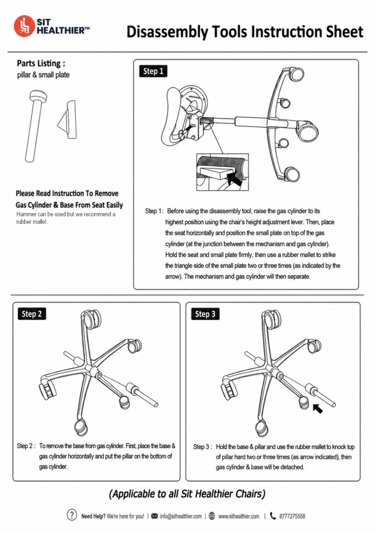 Chair/Stool Disassembly Tool - Sit Healthier