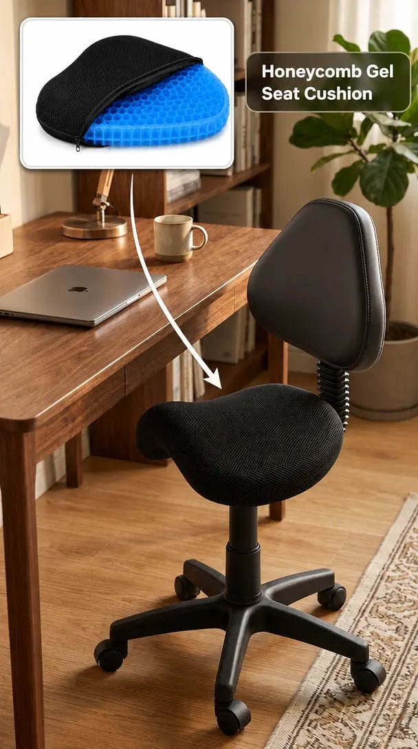 Ergonomic Honeycomb Gel Seat Cushion with Breathable Mesh Cover - Sit Healthier