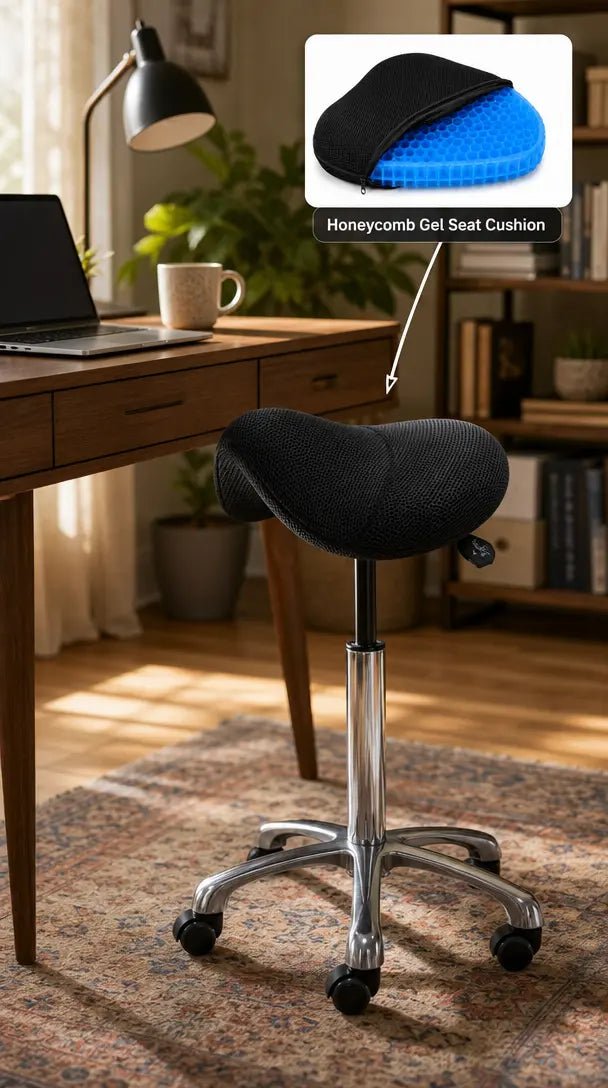 Ergonomic Honeycomb Gel Seat Cushion with Breathable Mesh Cover - Sit Healthier