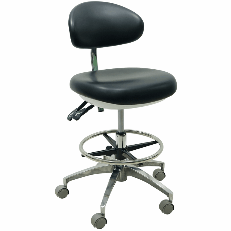 Ergonomic Medical or Dental Operator Chair with Concave Backrest and Footrest - Sit Healthier
