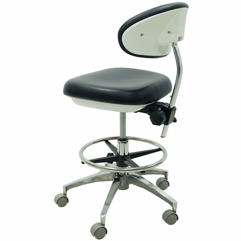 Ergonomic Medical or Dental Operator Chair with Concave Backrest and Footrest - Sit Healthier