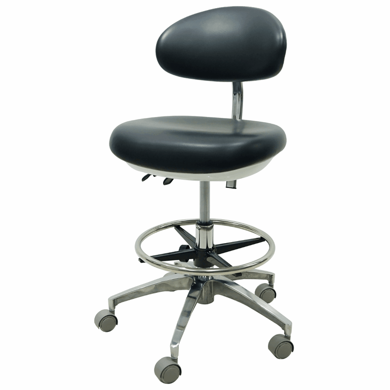 Ergonomic Medical or Dental Operator Chair with Concave Backrest and Footrest - Sit Healthier