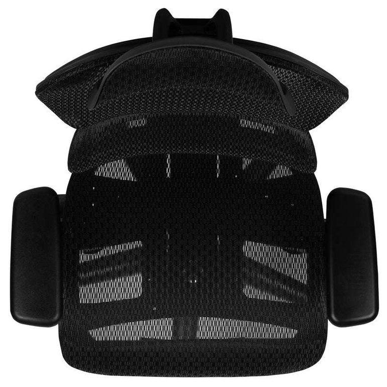 Ergonomic Mesh Office Chair with 2-to-1 Synchro-Tilt, Adjustable Headrest, Lumbar Support, and Adjustable Pivot Arms in Black - Sit Healthier