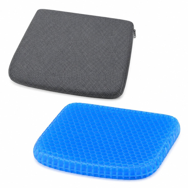 Ergonomic Square Honeycomb Gel Seat Cushion with Breathable Mesh Cover - Sit Healthier