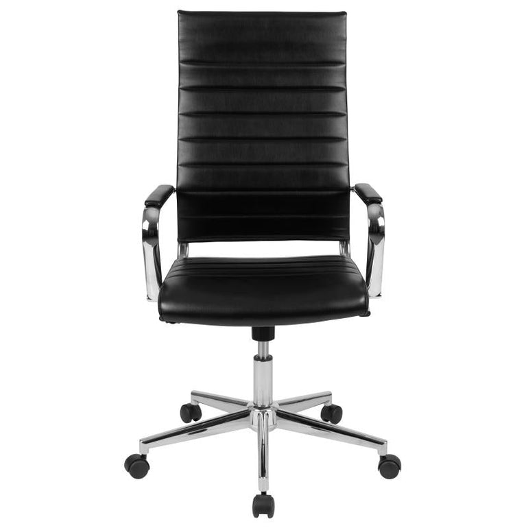 High Back Black Leather Contemporary Executive Swivel Office Chair with LeatherBack - Sit Healthier