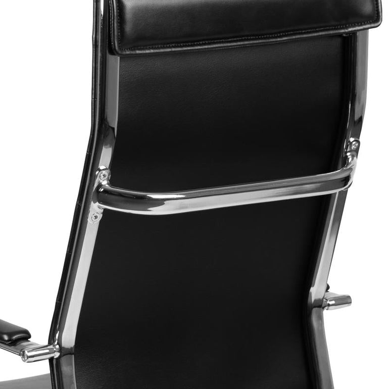 High Back Black Leather Contemporary Executive Swivel Office Chair with LeatherBack - Sit Healthier