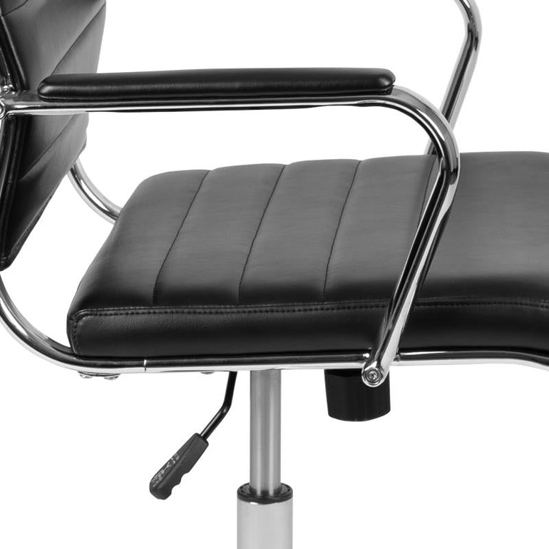 High Back Black Leather Contemporary Executive Swivel Office Chair with LeatherBack - Sit Healthier