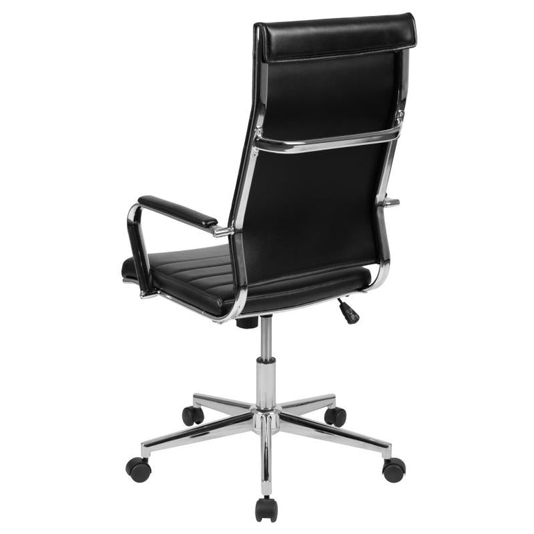 High Back Black Leather Contemporary Executive Swivel Office Chair with LeatherBack - Sit Healthier