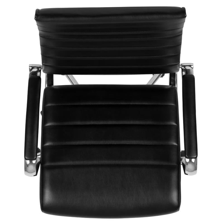 High Back Black Leather Contemporary Executive Swivel Office Chair with LeatherBack - Sit Healthier