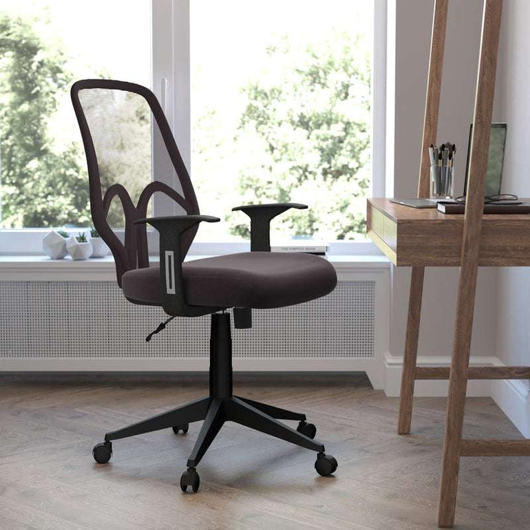 High Back Black Mesh Office Chair with Arms - Sit Healthier