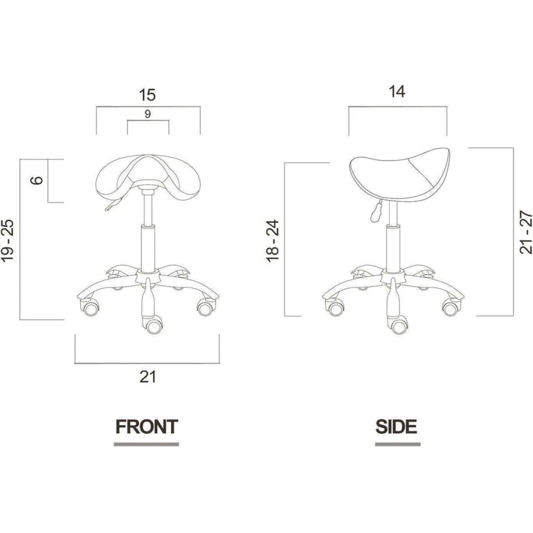 Hydraulic Saddle Rolling Ergonomic Medical Stool - Sit Healthier