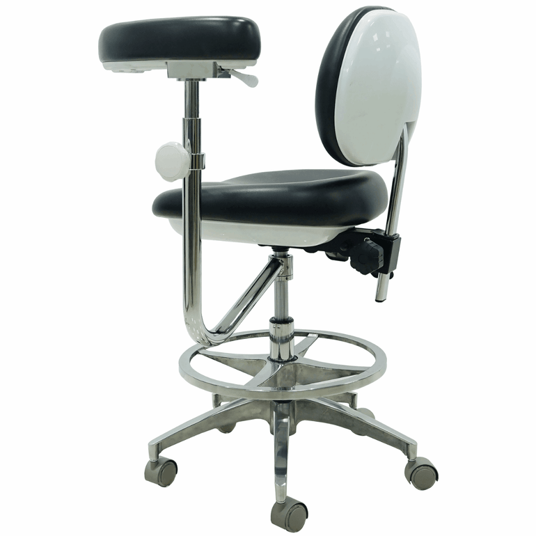 (Open Box) Ergonomic Medical or Dental Operator Chair with Footrest, Backrest and Handrest (SH18617) - Sit Healthier