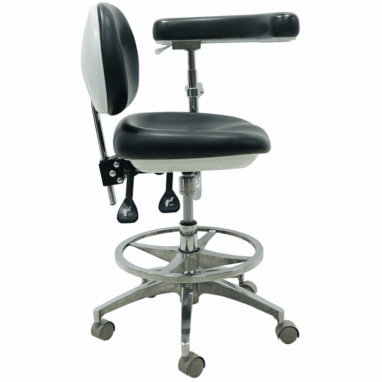(Open Box) Ergonomic Medical or Dental Operator Chair with Footrest, Backrest and Handrest (SH18617) - Sit Healthier