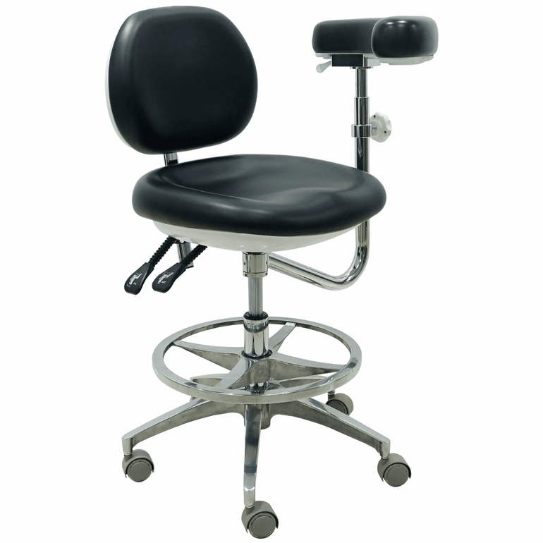 (Open Box) Ergonomic Medical or Dental Operator Chair with Footrest, Backrest and Handrest (SH18617) - Sit Healthier