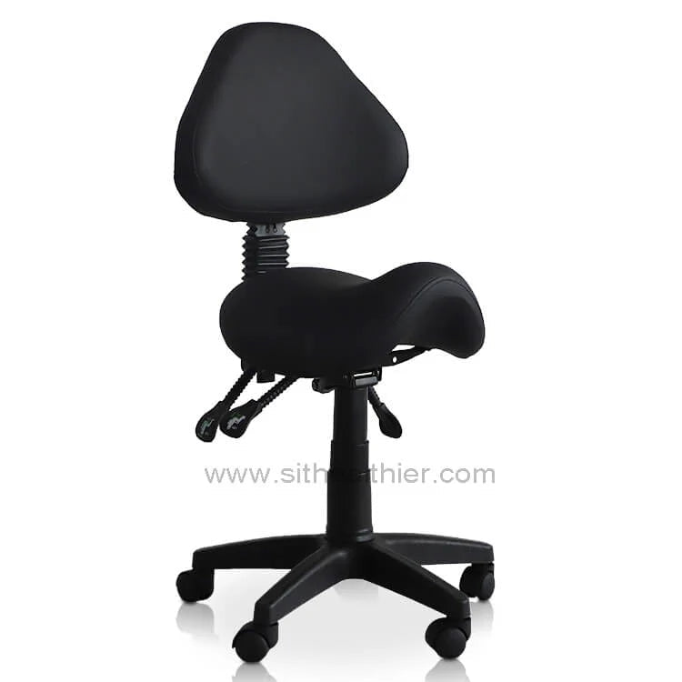 (Open Box) Saddle Shape Stool with Adjustable Back Support and Tilt-able Seat- SH16781 - Sit Healthier