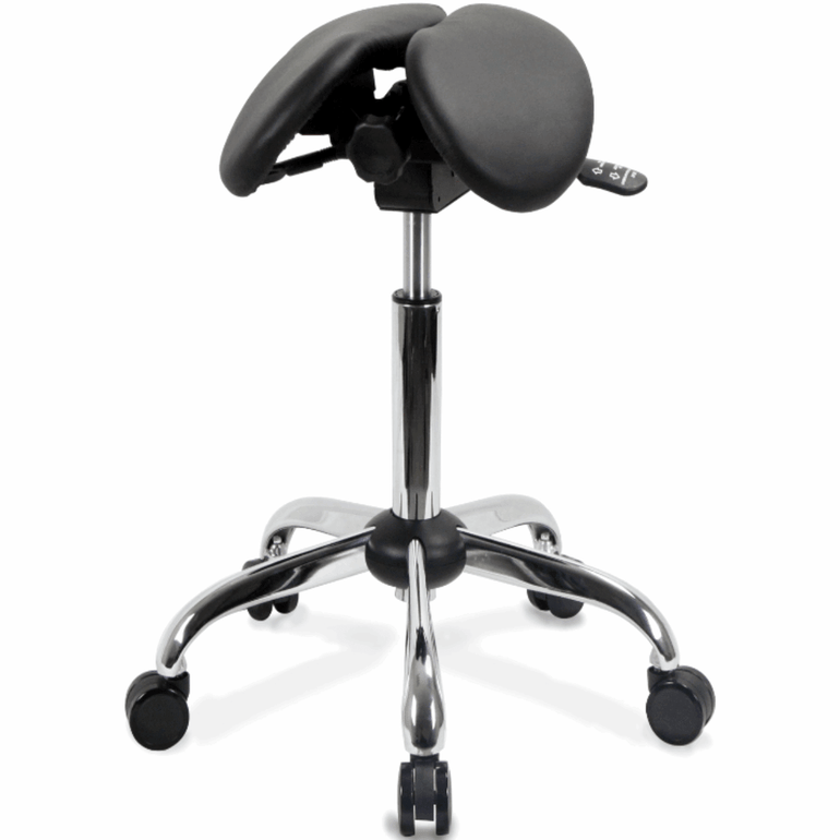 [Open Box] USA Patented Twin Tiltable Saddle Stool with Adjustable Seat Width (SH15332) - Sit Healthier
