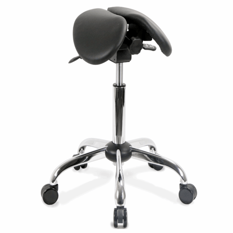 [Open Box] USA Patented Twin Tiltable Saddle Stool with Adjustable Seat Width (SH15332) - Sit Healthier