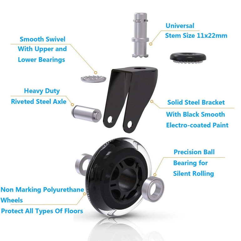 Premium Roller Blade Wheels | 3-inch Inline - ORANGE - Sit Healthier