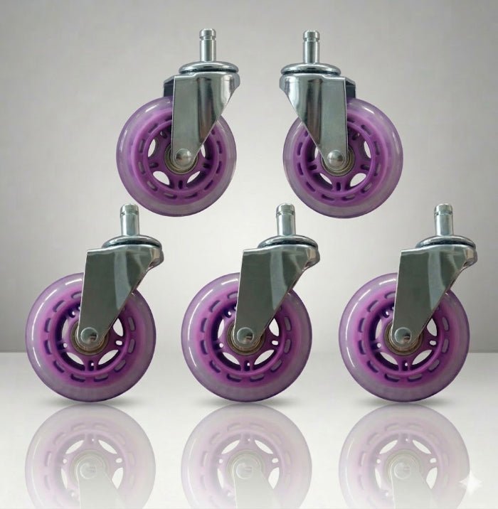 Premium Roller Blade Wheels | 3-inch Inline | Set of 5 - PURPLE - Sit Healthier