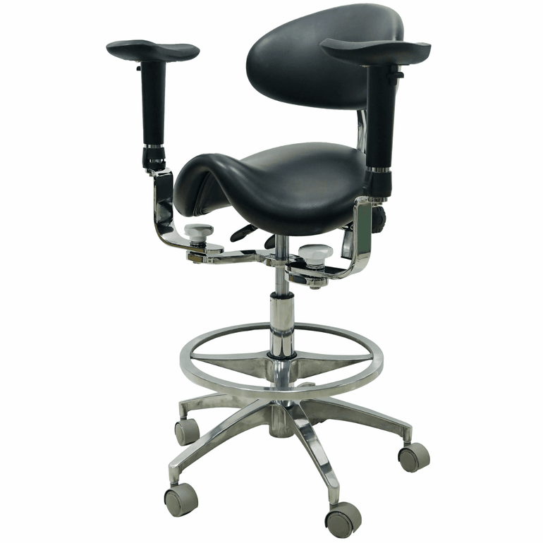 Saddle Chair with Swing-out Armrests/Elbow Supports - Sit Healthier