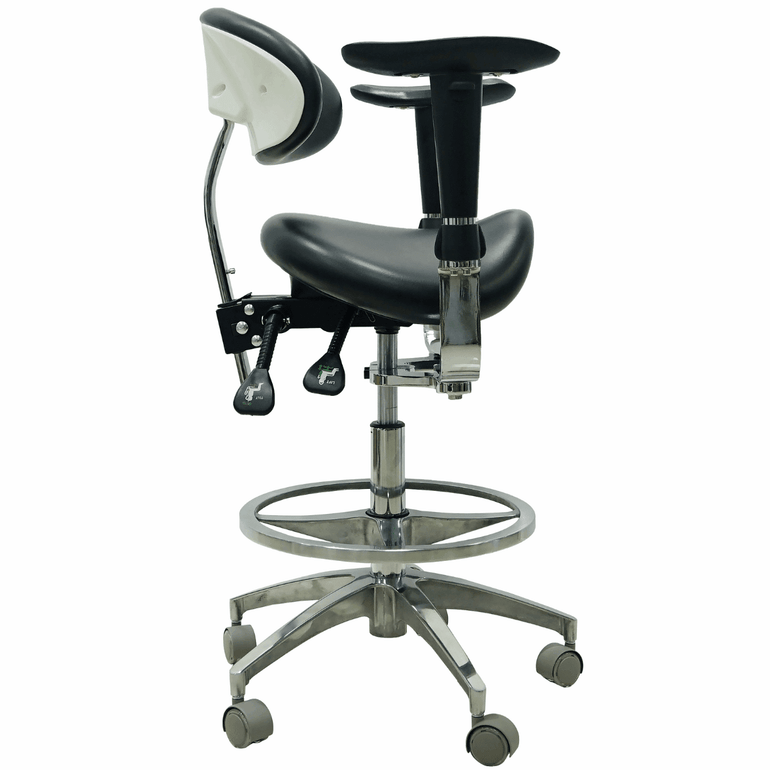Saddle Chair with Swing-out Armrests/Elbow Supports - Sit Healthier