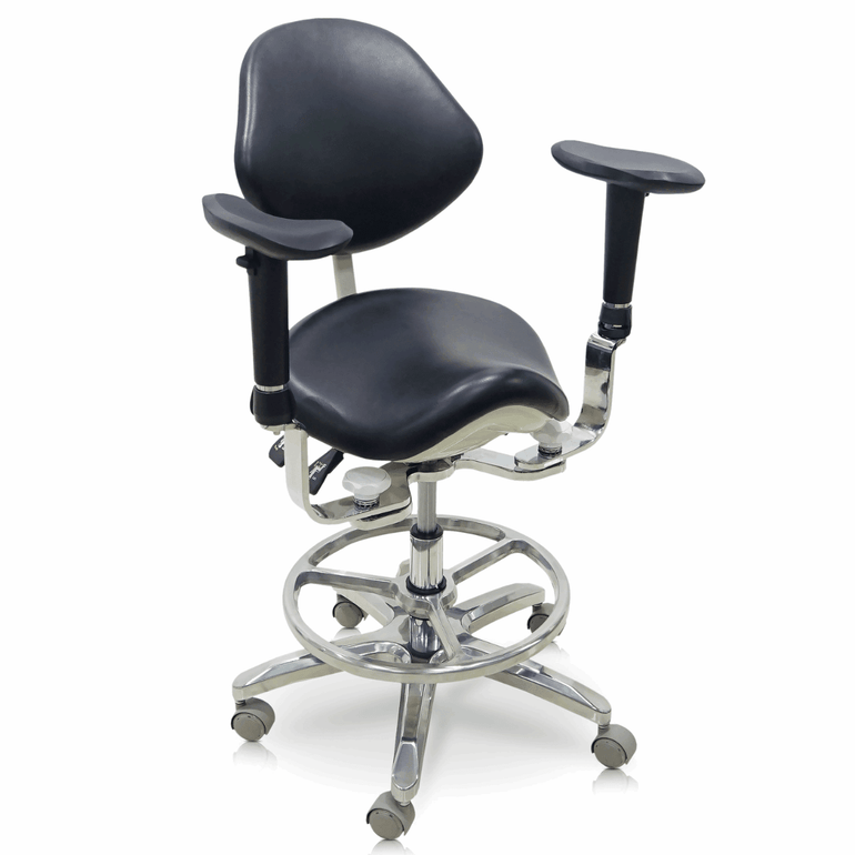 Saddle Chair with Swing-out Armrests/Elbow Supports - Sit Healthier