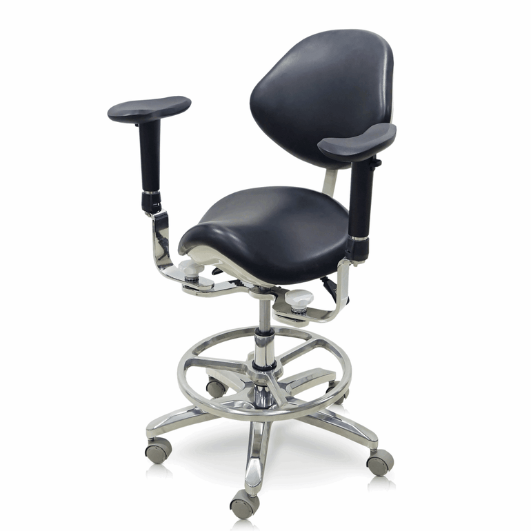 Saddle Chair with Swing-out Armrests/Elbow Supports - Sit Healthier