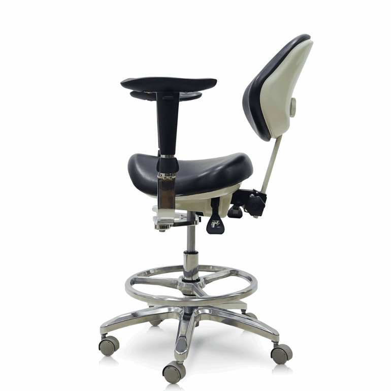 Saddle Chair with Swing-out Armrests/Elbow Supports - Sit Healthier
