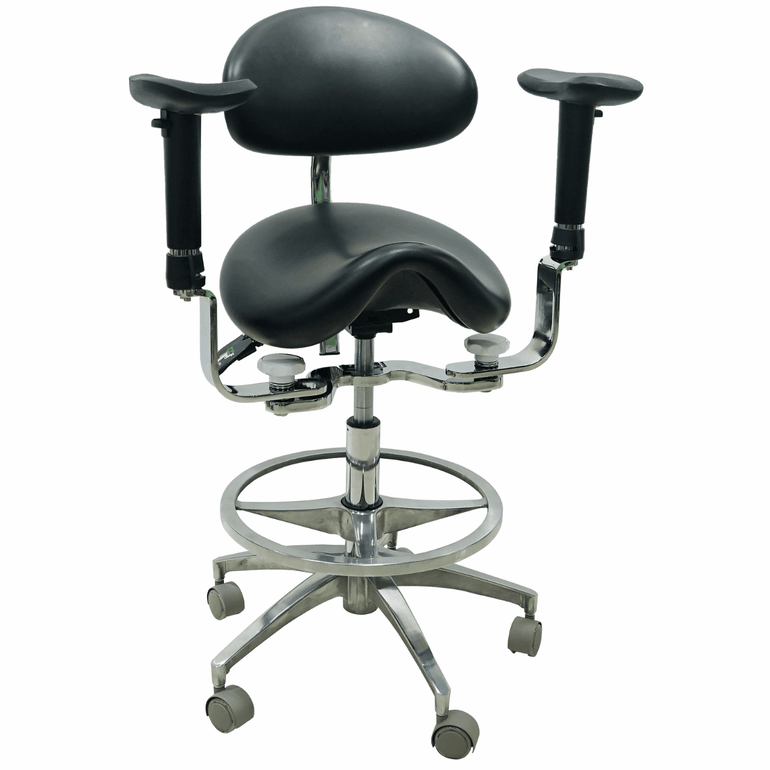 Saddle Chair with Swing-out Armrests/Elbow Supports - Sit Healthier