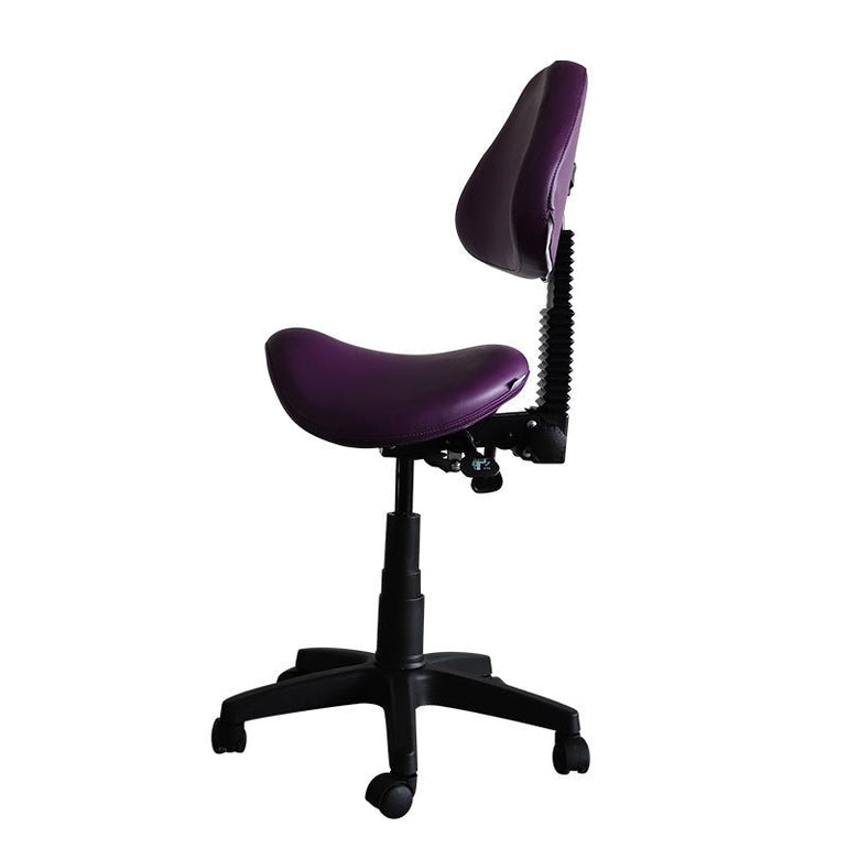 Saddle Shape Stool with Adjustable Back Support and Tilt-able Seat - Sit Healthier