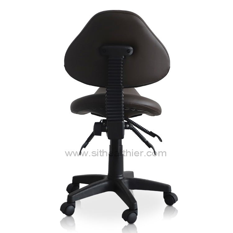 Saddle Shape Stool with Adjustable Back Support and Tilt-able Seat - Sit Healthier