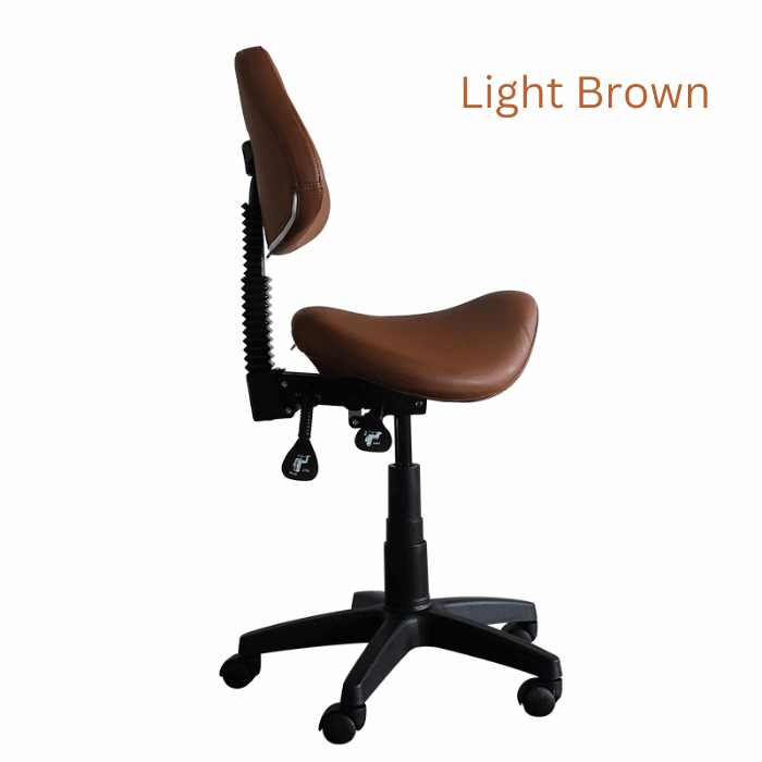 Saddle Shape Stool with Adjustable Back Support and Tilt-able Seat - Sit Healthier