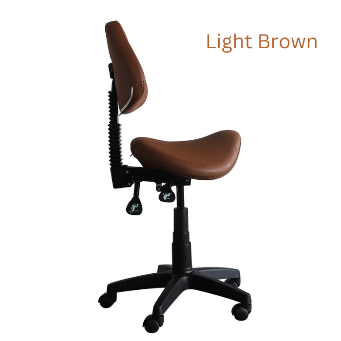 Saddle Shape Stool with Adjustable Back Support and Tilt-able Seat - Sit Healthier