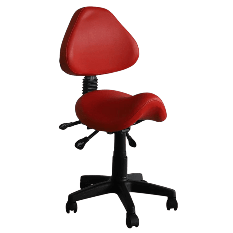Saddle Shape Stool with Adjustable Back Support and Tilt-able Seat - Sit Healthier