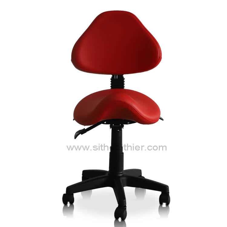 Saddle Shape Stool with Adjustable Back Support and Tilt-able Seat - Sit Healthier