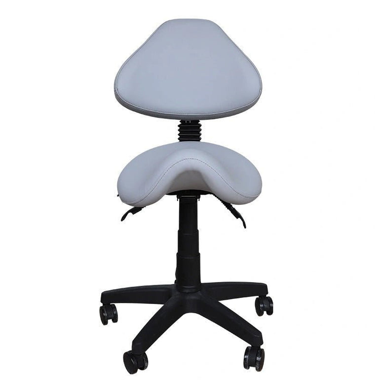 Saddle Shape Stool with Adjustable Back Support and Tilt-able Seat - Sit Healthier