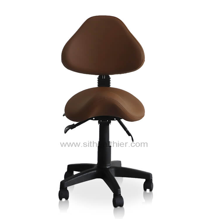Saddle Shape Stool with Adjustable Back Support and Tilt-able Seat - Sit Healthier