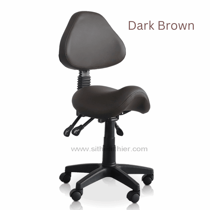 Saddle Shape Stool with Adjustable Back Support and Tilt-able Seat - Sit Healthier