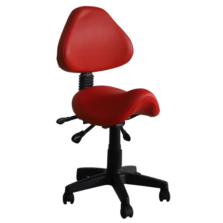 Saddle Shape Stool with Adjustable Back Support and Tilt-able Seat - Sit Healthier