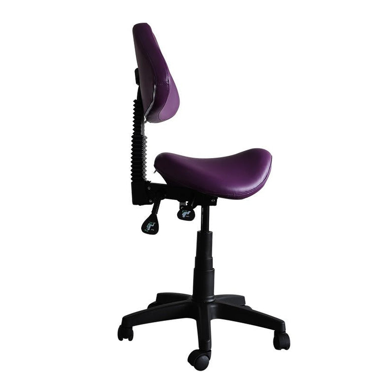 Saddle Shape Stool with Adjustable Back Support and Tilt-able Seat - Sit Healthier