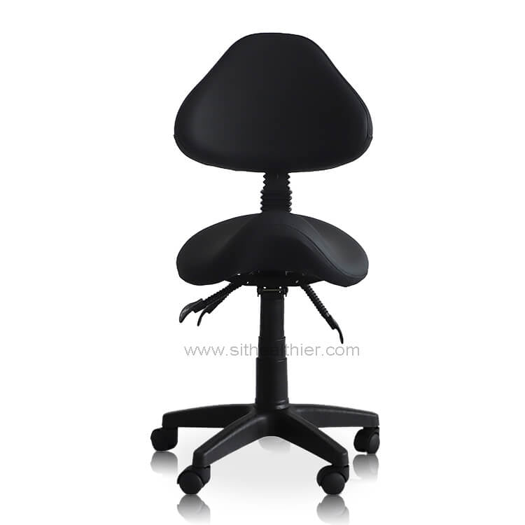 Saddle Shape Stool with Adjustable Back Support and Tilt-able Seat - Sit Healthier