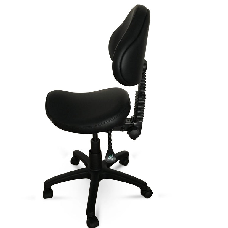 Saddle Shape Stool with Back Support and 500lbs Weight Capacity - Sit Healthier